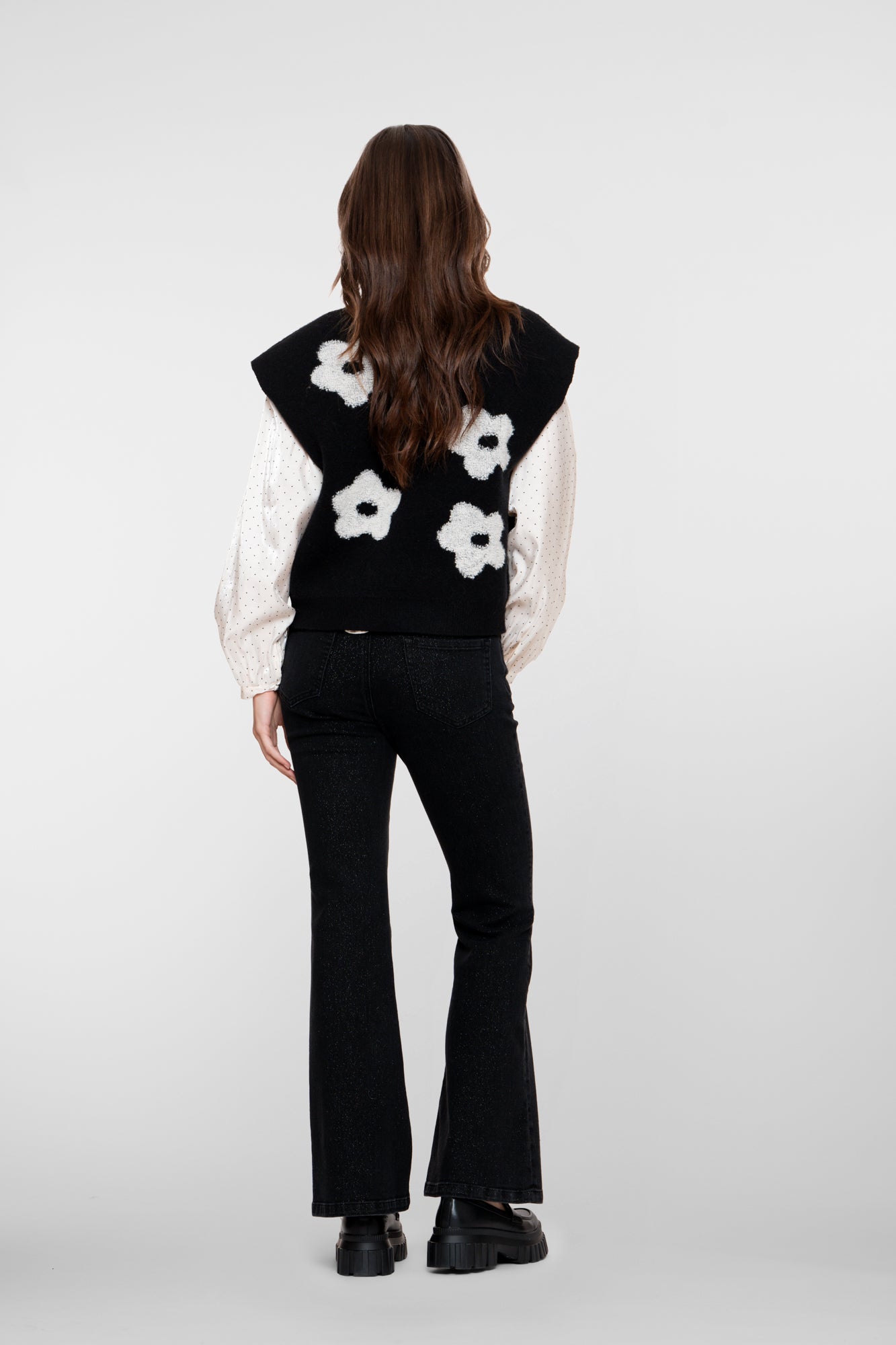 Geisha Damen-Flared-Jeans mit Lurex