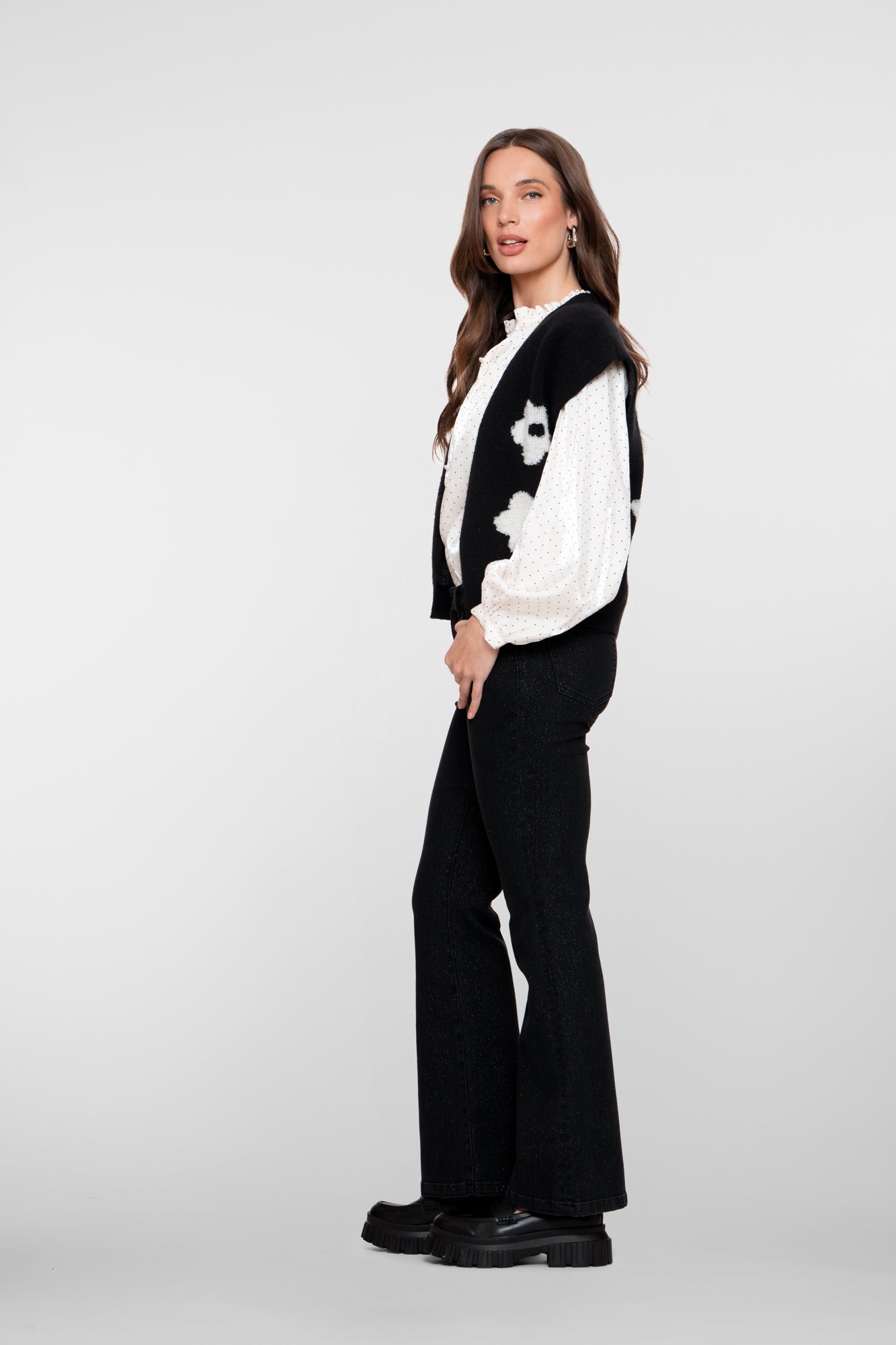 Geisha Damen-Flared-Jeans mit Lurex
