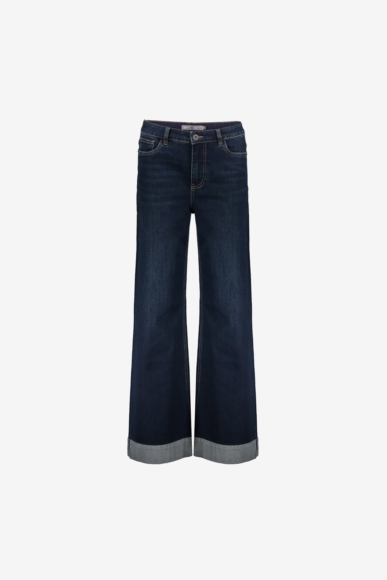 Geisha Damen-Wide-Leg-Jeans mit Umschlag