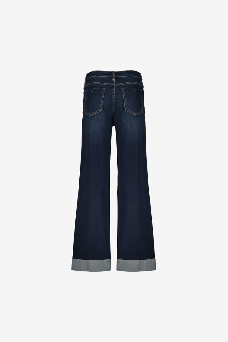 Geisha Damen-Wide-Leg-Jeans mit Umschlag