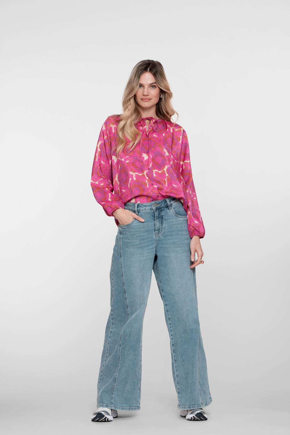 Geisha Damen Jeans mit weitem Bein