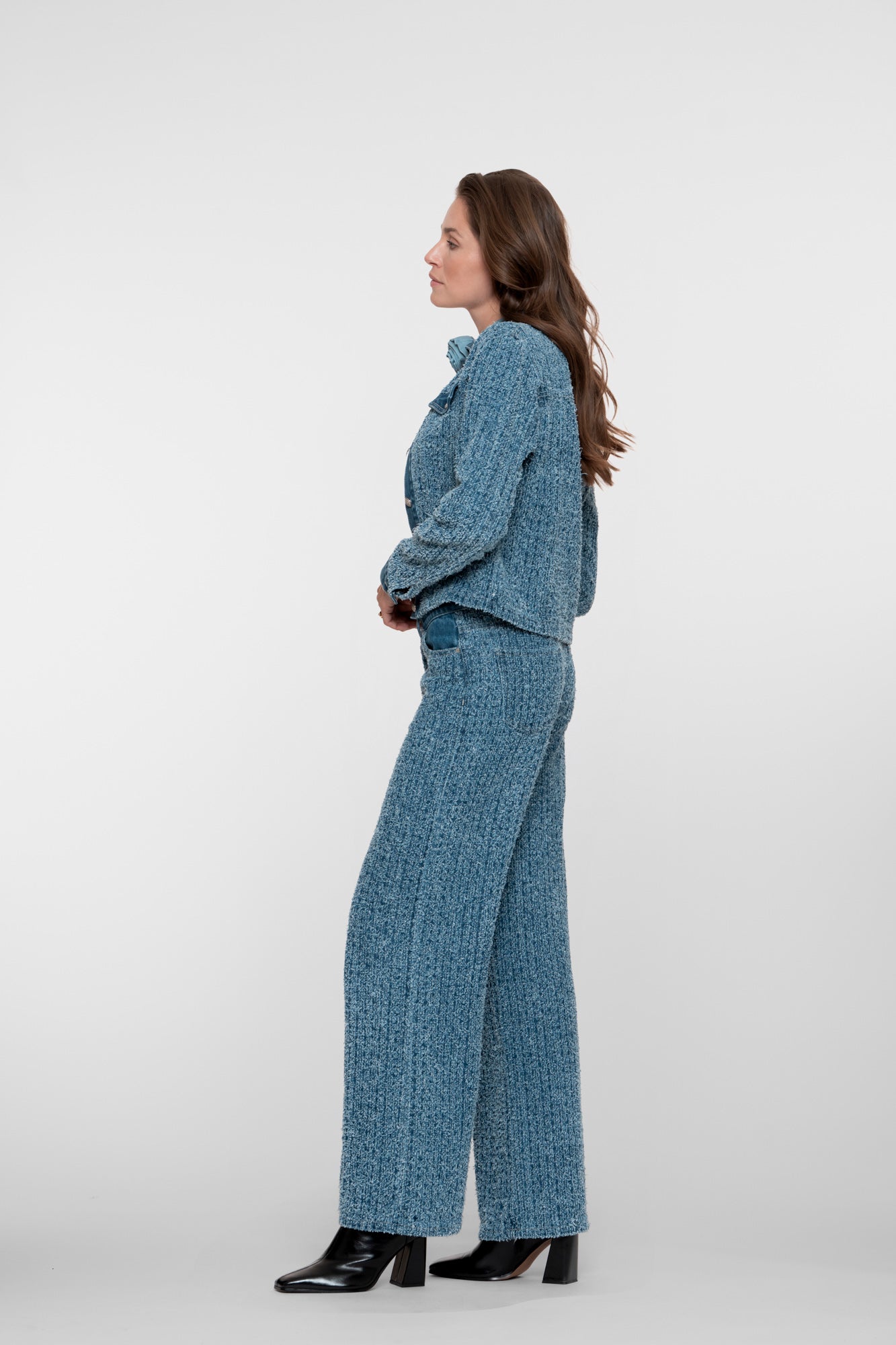Geisha Damen-Bouclé-Denim-Jeans mit geradem Bein