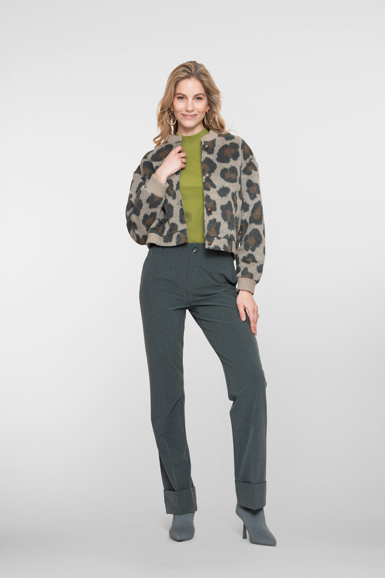 Geisha Damen-Straight-Fit-Hose mit Umschlag
