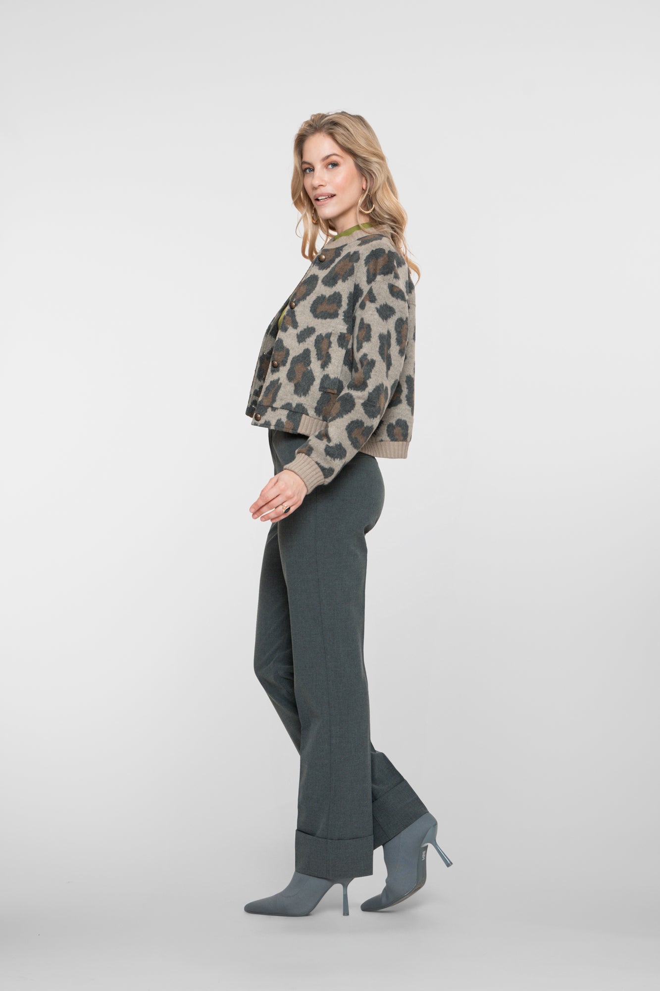 Geisha Damen-Straight-Fit-Hose mit Umschlag