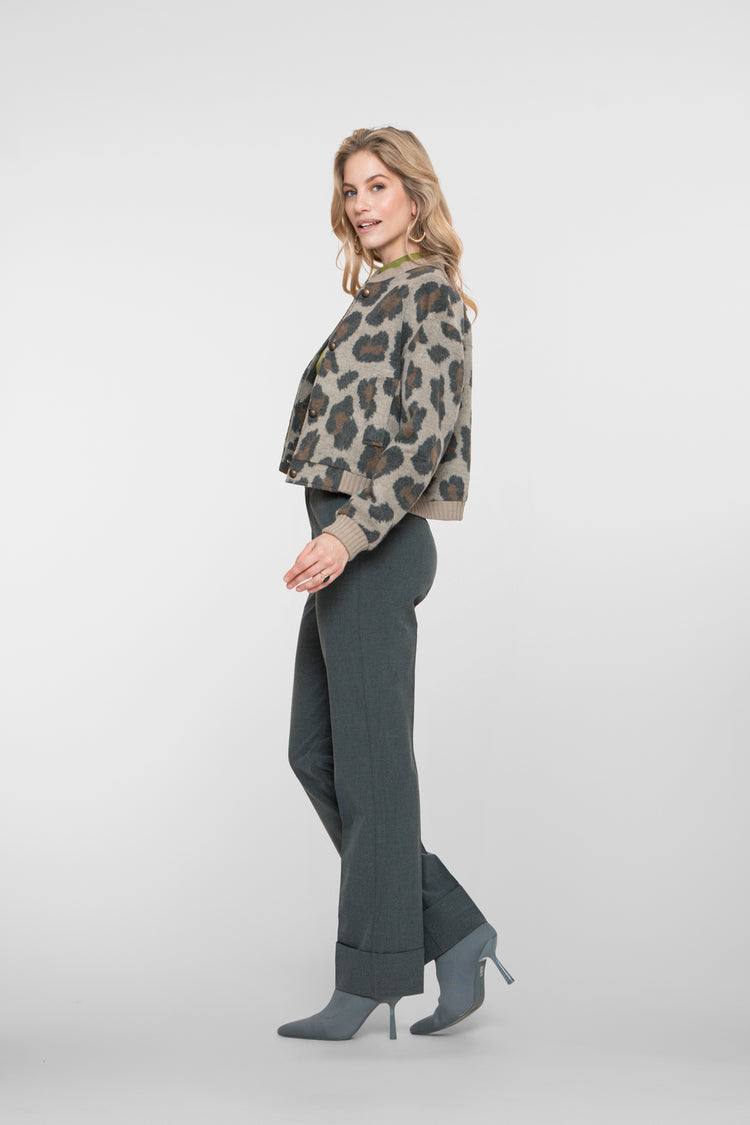 Geisha Damen-Straight-Fit-Hose mit Umschlag