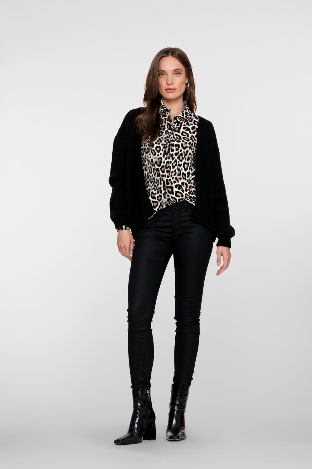 Geisha Damen-High-Waist-Skinny-Jeans mit Beschichtung