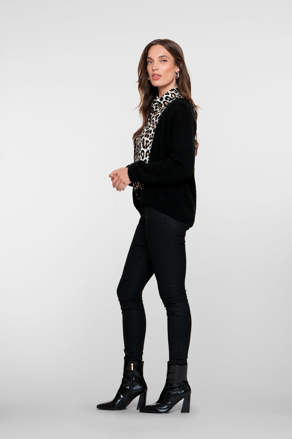 Geisha Damen-High-Waist-Skinny-Jeans mit Beschichtung