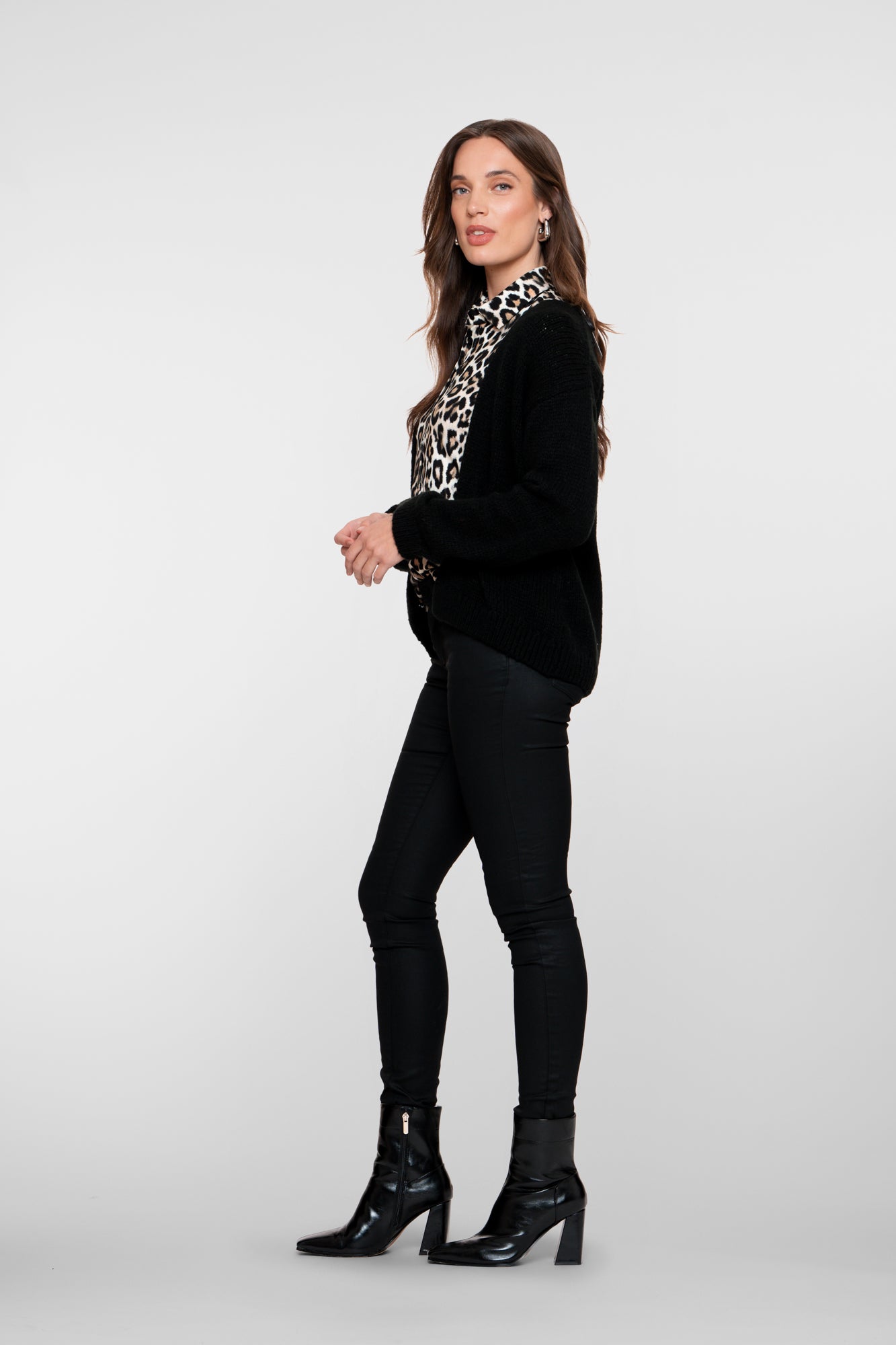 Geisha Damen-High-Waist-Skinny-Jeans mit Beschichtung