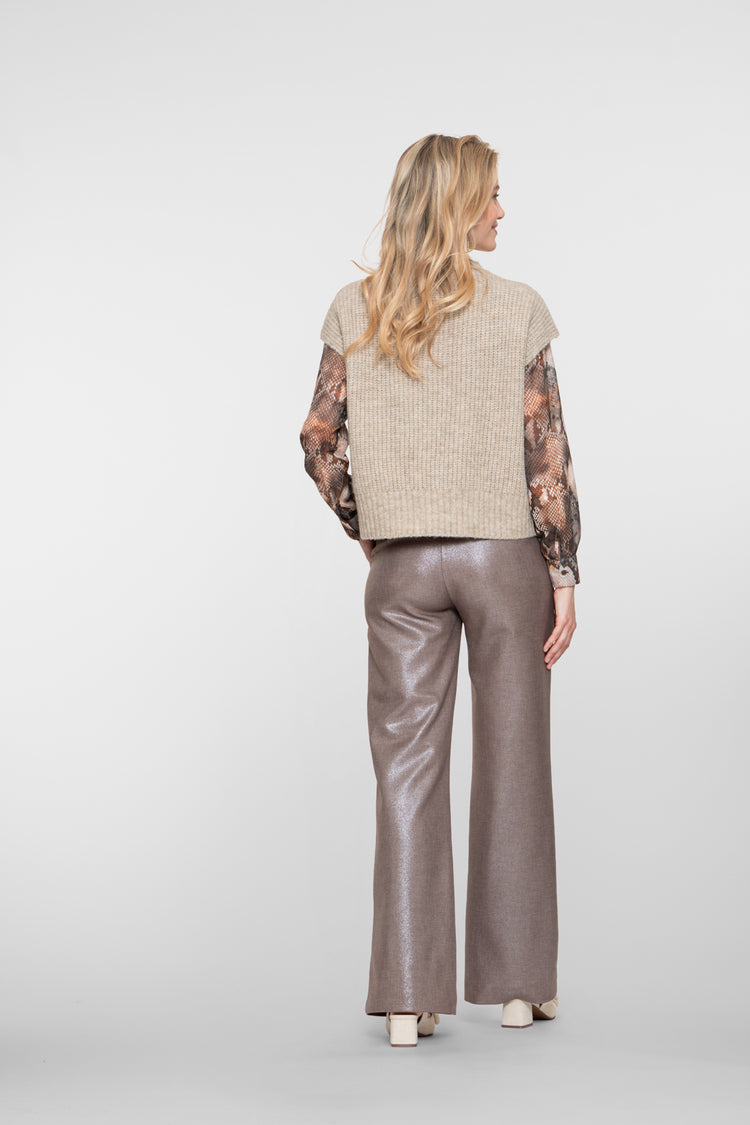 Geisha Damen-Taupefarbene beschichtete Jeans