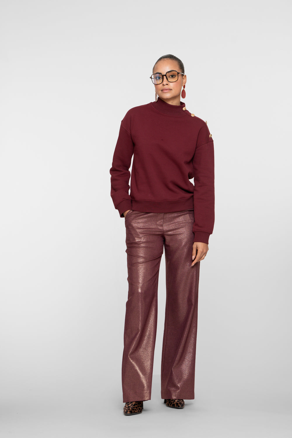 Geisha Damen-Burgunderhose mit Beschichtung