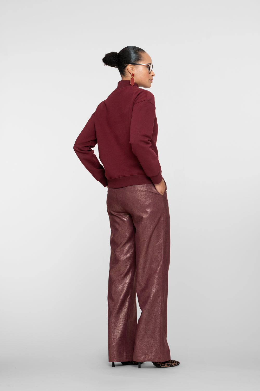Geisha Damen-Burgunderhose mit Beschichtung