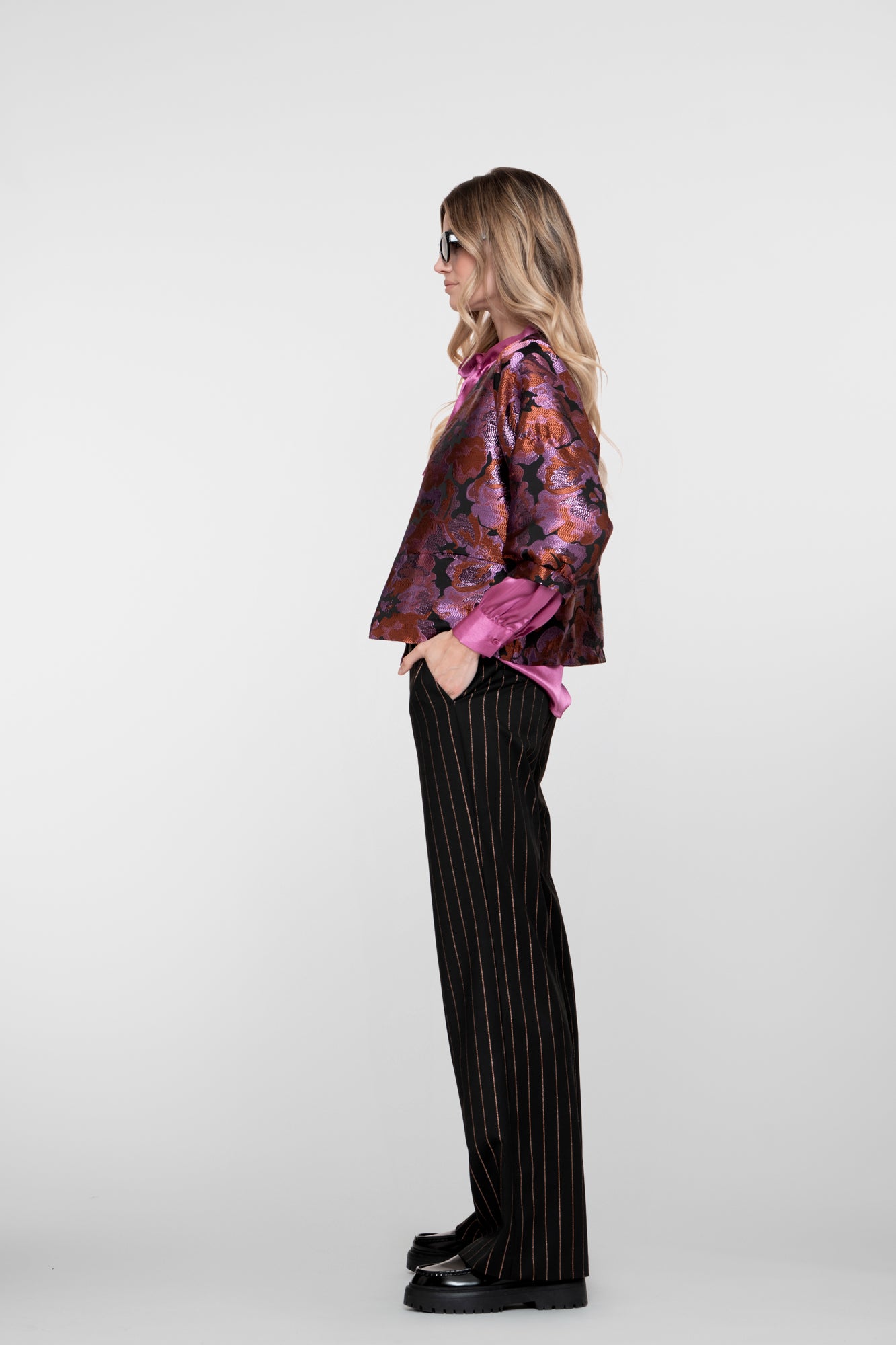 Geisha Damen-Nadelstreifenhose mit Lurex