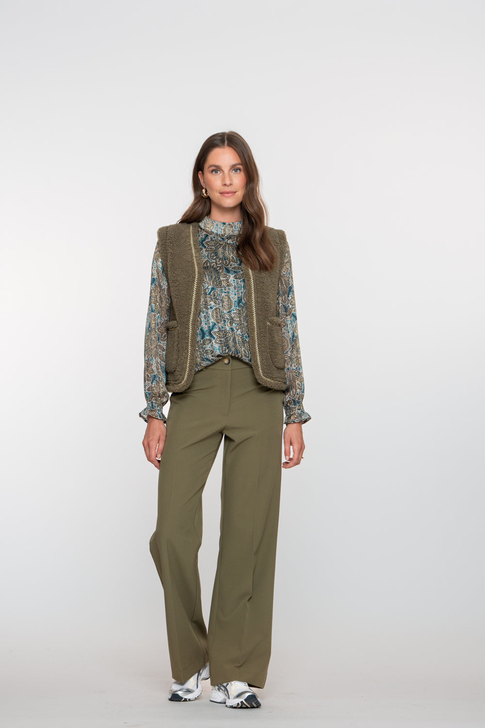 Geisha Damenhose mit weitem Bein und hoher Taille