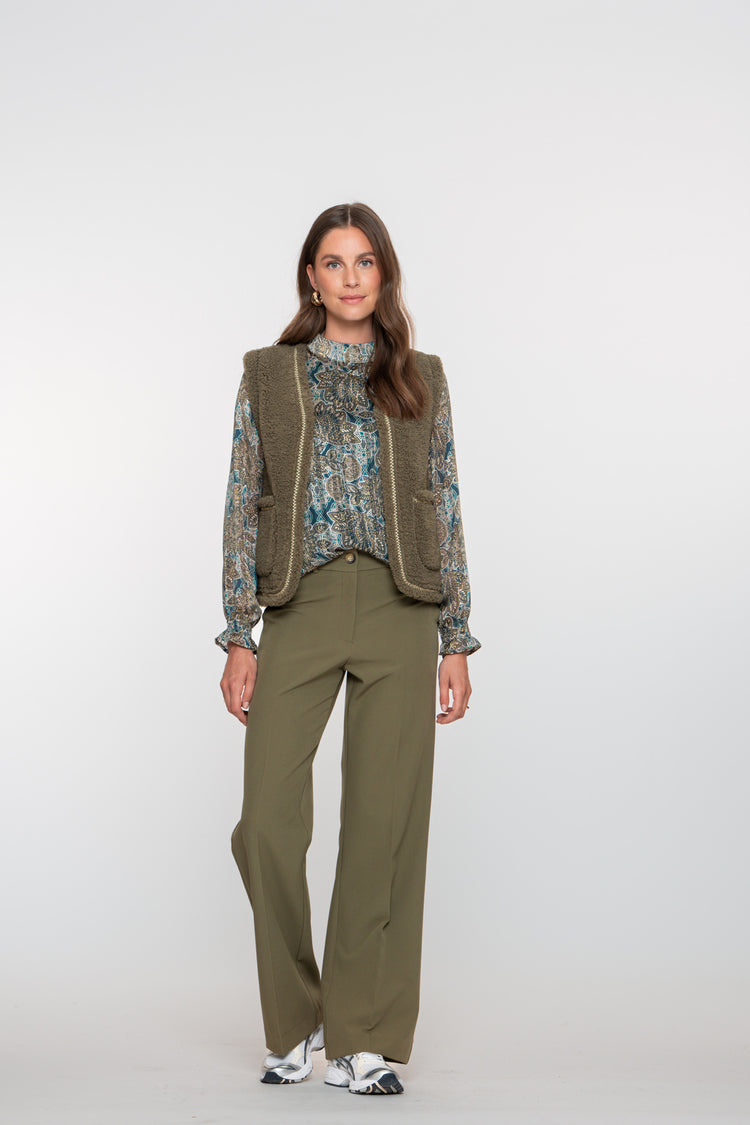 Geisha Damenhose mit weitem Bein und hoher Taille