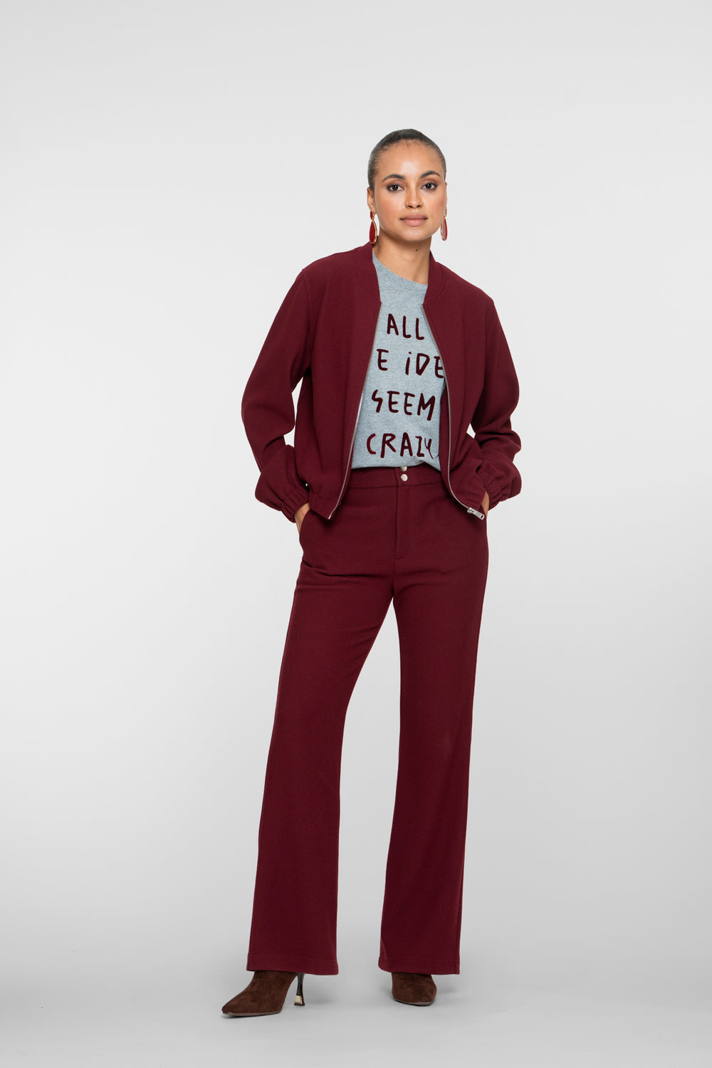 Geisha Damen High-Waist-Hose mit Wabenmuster