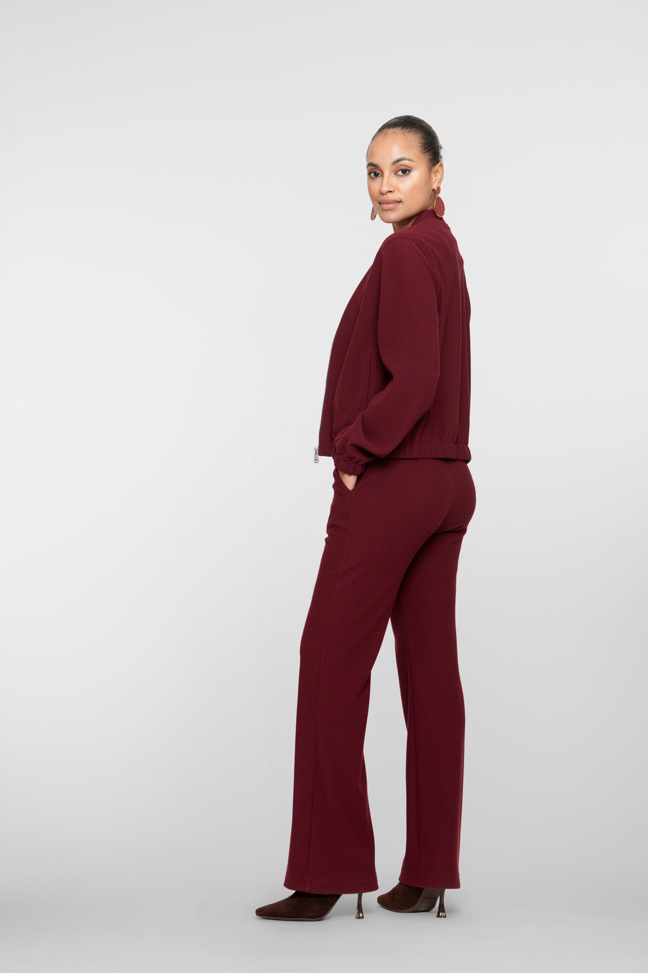 Geisha Damen High-Waist-Hose mit Wabenmuster