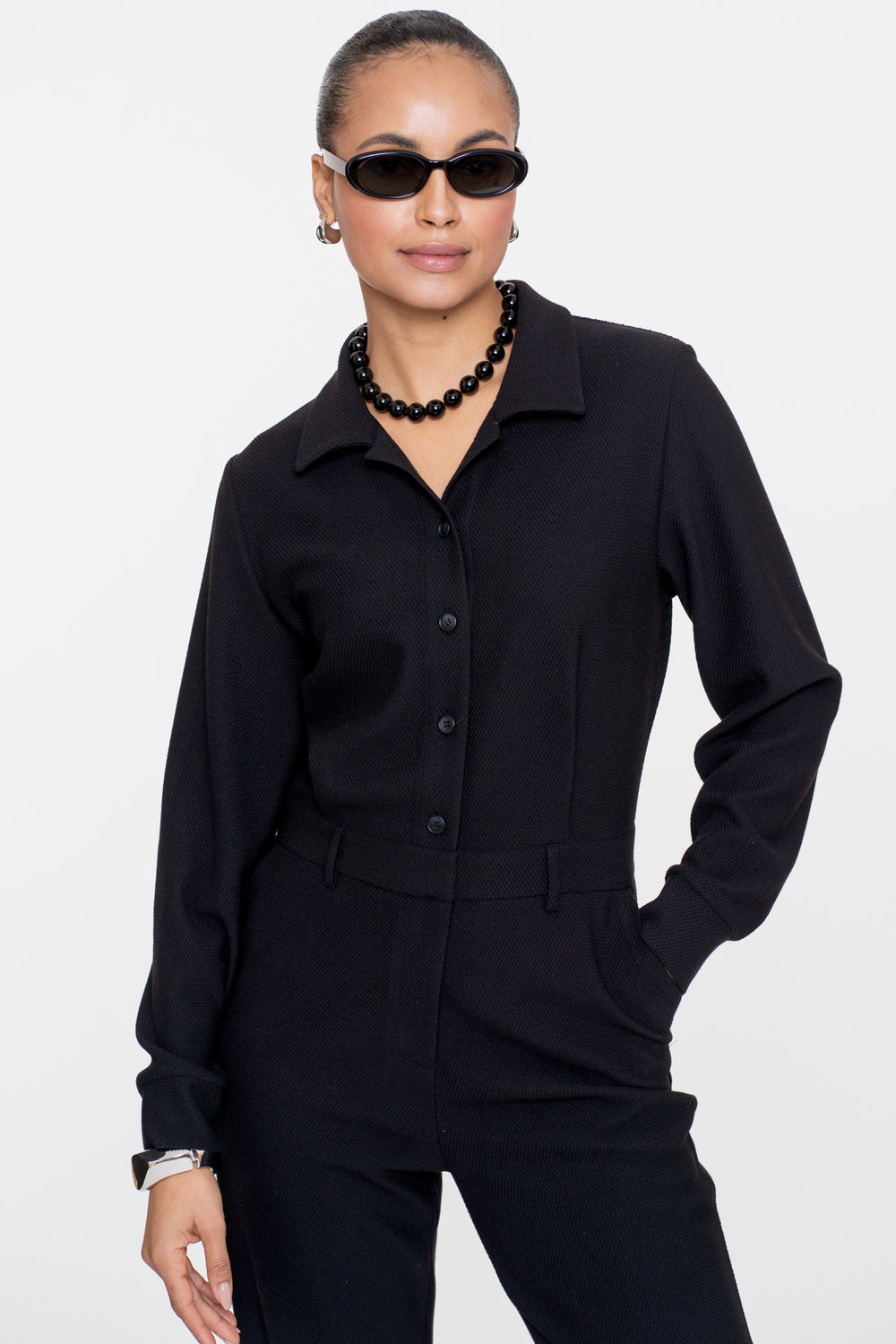 Geisha Damen-Jumpsuit aus Waffelstoff