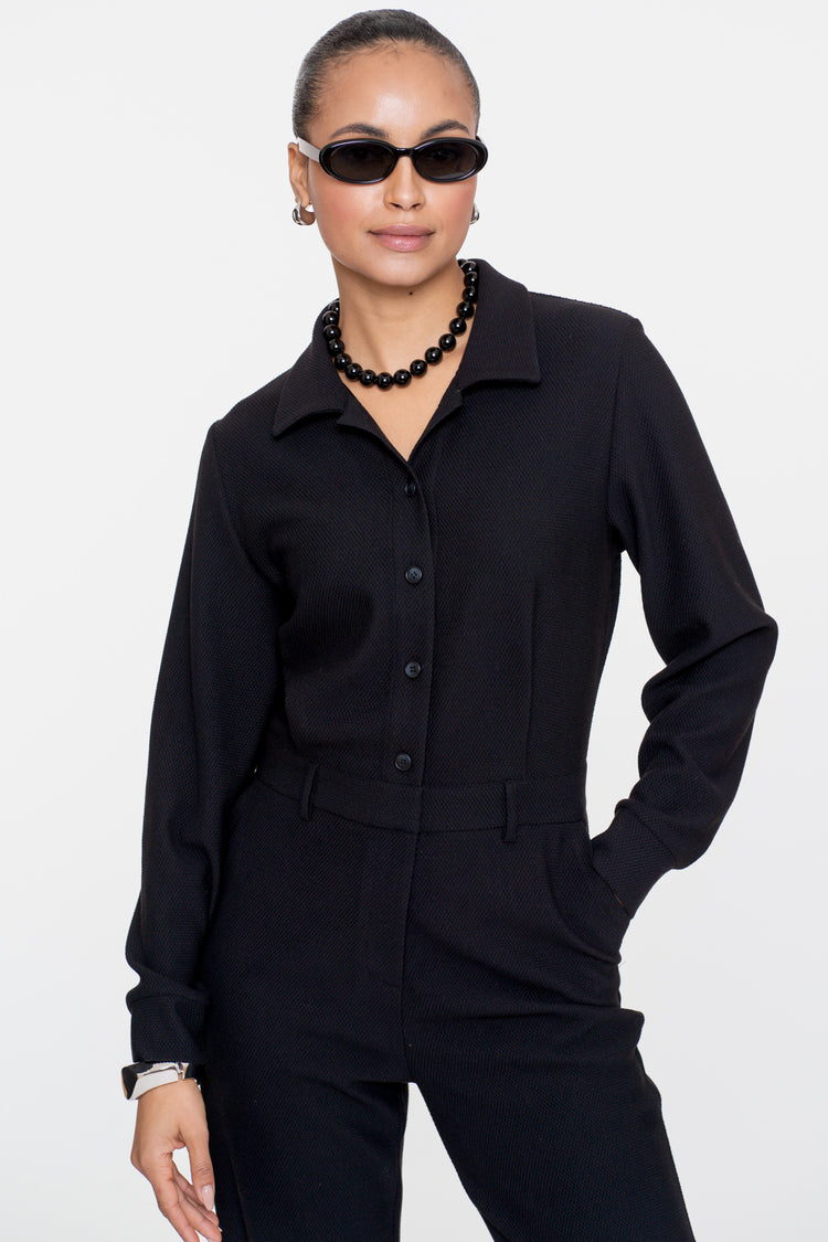 Geisha Damen-Jumpsuit aus Waffelstoff