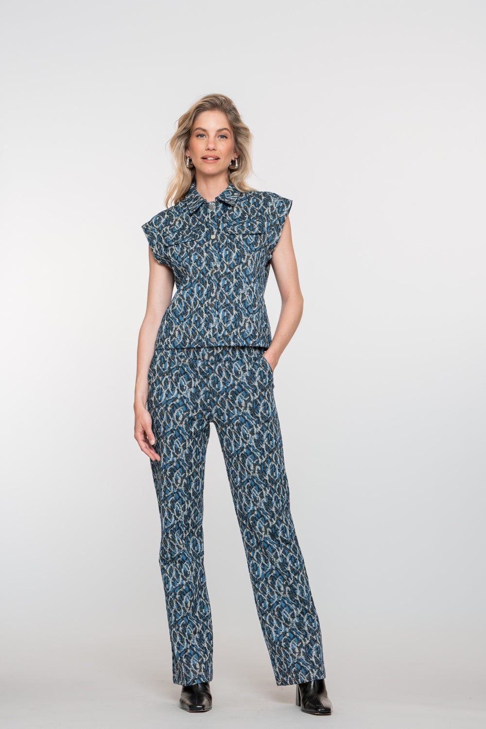 Geisha Damen-Hose mit elegantem Print und Lurex