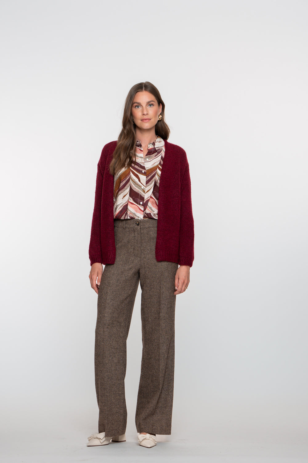 Geisha Damen-Tweedhose mit Zierband