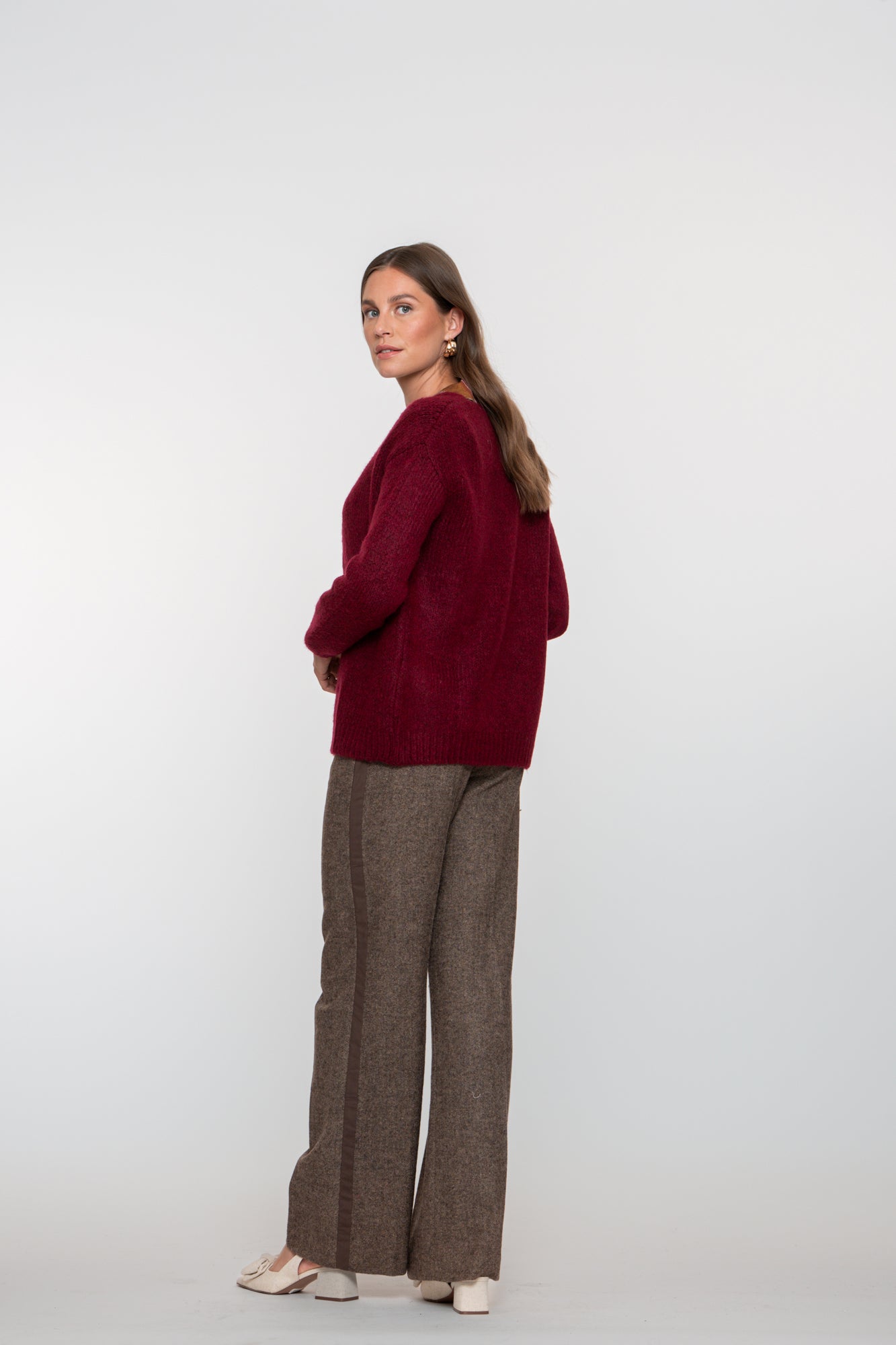 Geisha Damen-Tweedhose mit Zierband