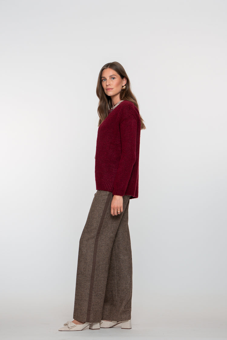 Geisha Damen-Tweedhose mit Zierband