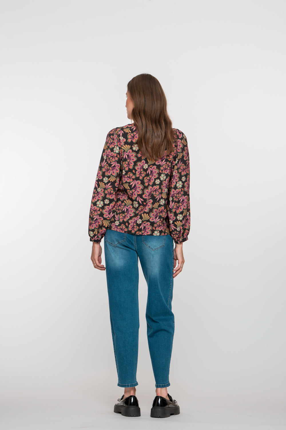 Geisha Damenjeans mit Rüschensaum