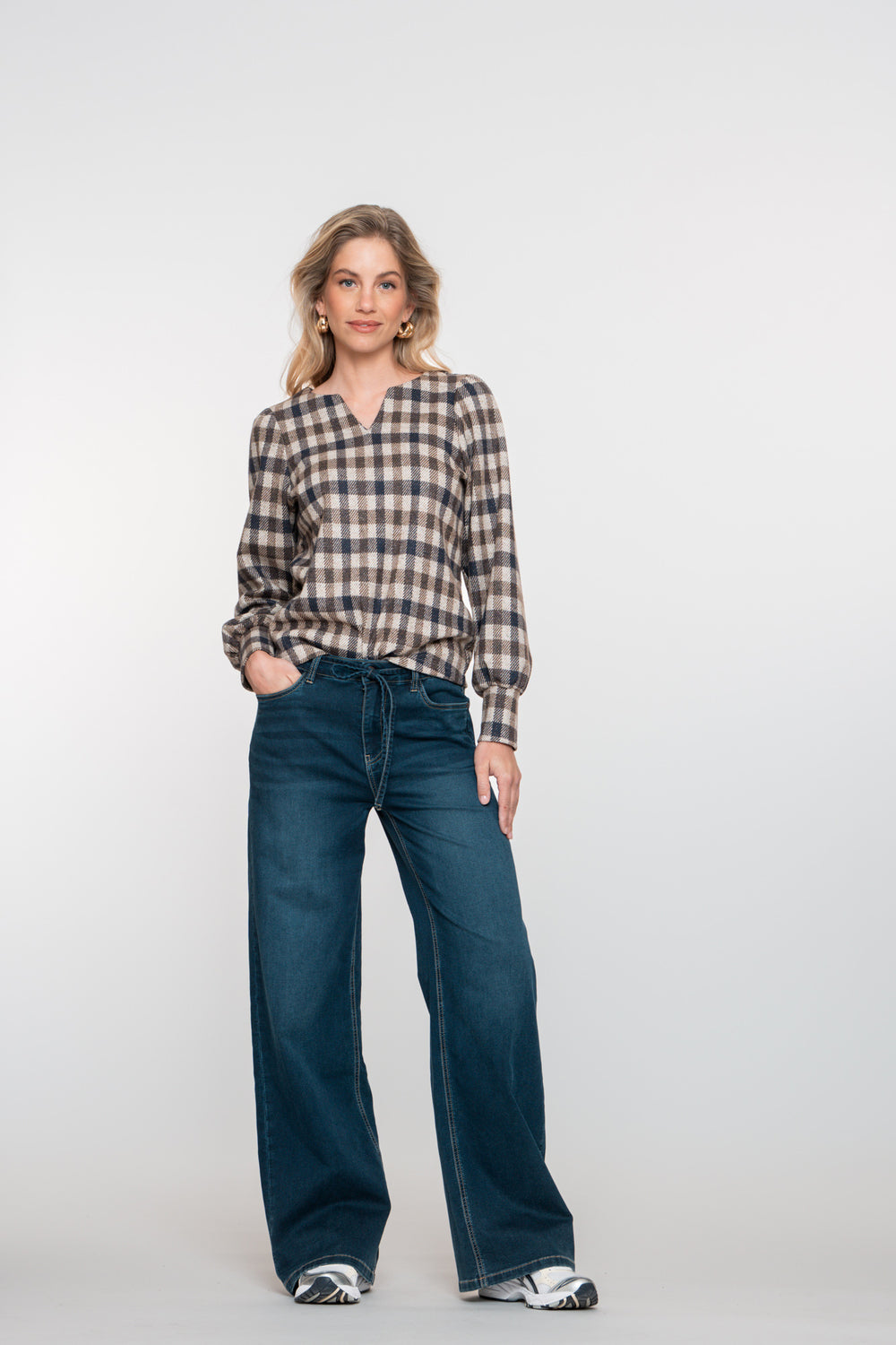 Geisha Damen-Jeans mit schmaler Passform und Flared-Bein