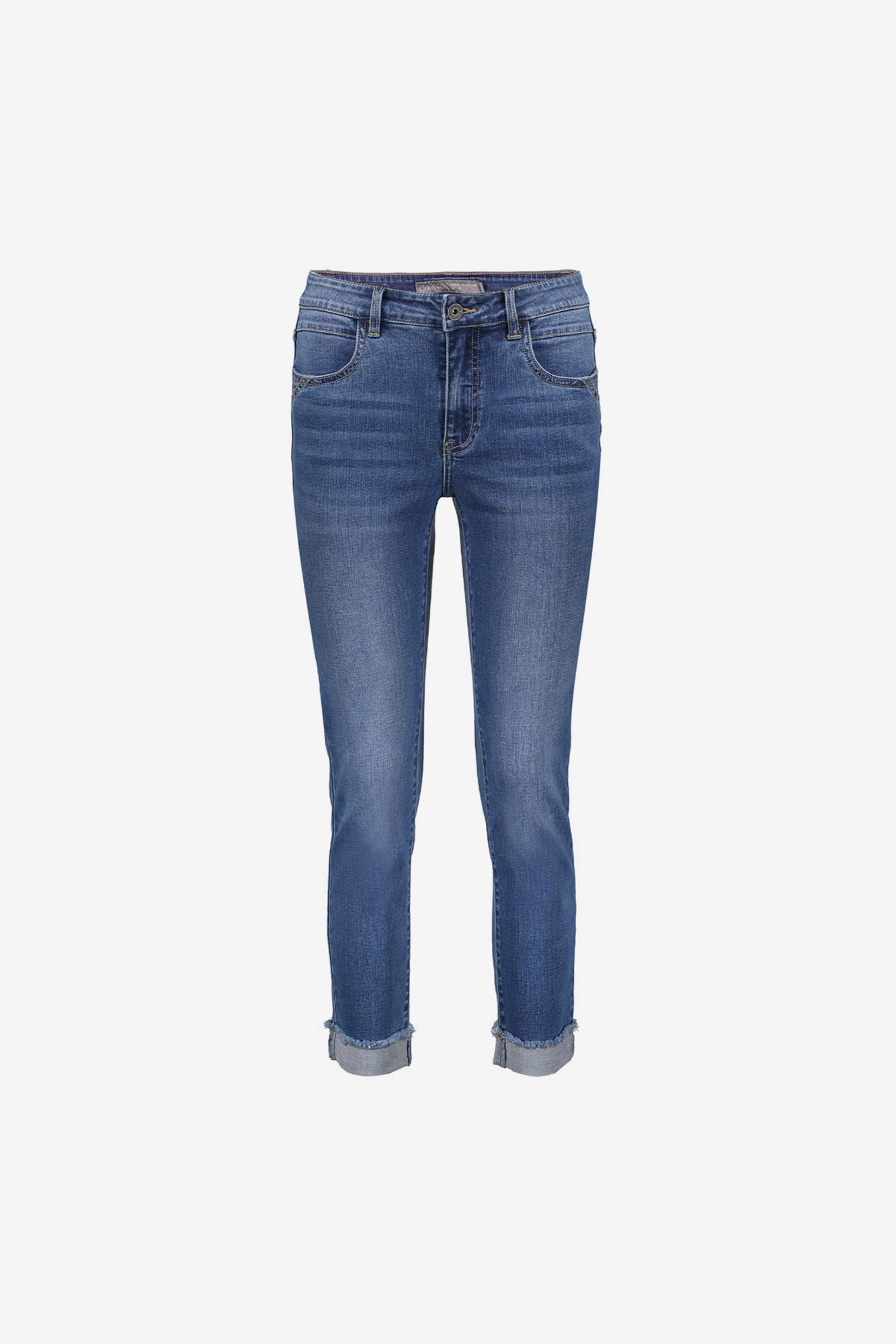 Geisha Damen-7/8-Turn-up-Jeans mit Umschlag