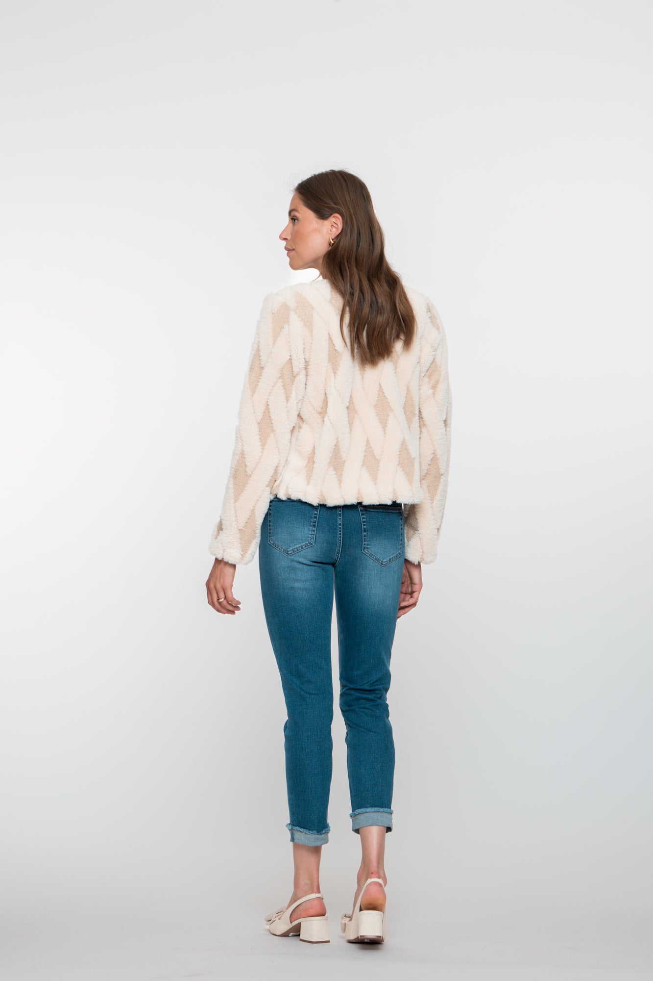 Geisha Damen-7/8-Turn-up-Jeans mit Umschlag