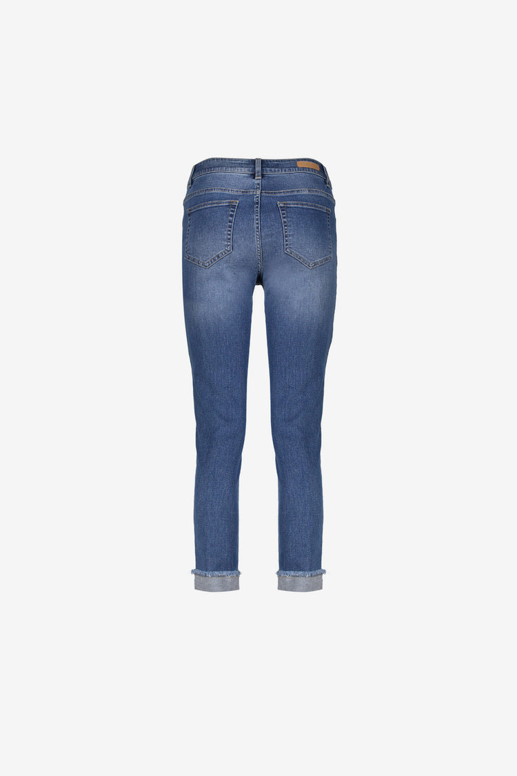 Geisha Damen-7/8-Turn-up-Jeans mit Umschlag