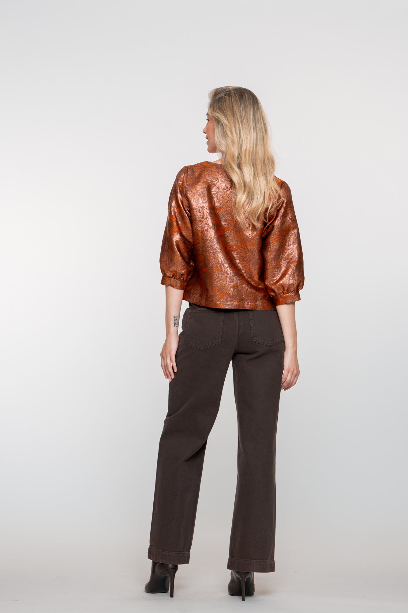 Geisha Damenjeans in Braun mit geradem Bein