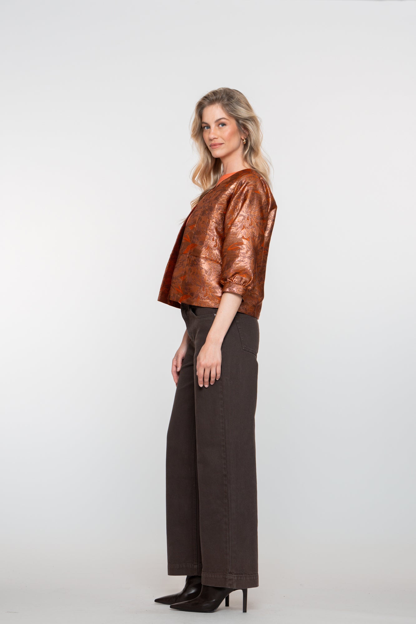 Geisha Damenjeans in Braun mit geradem Bein
