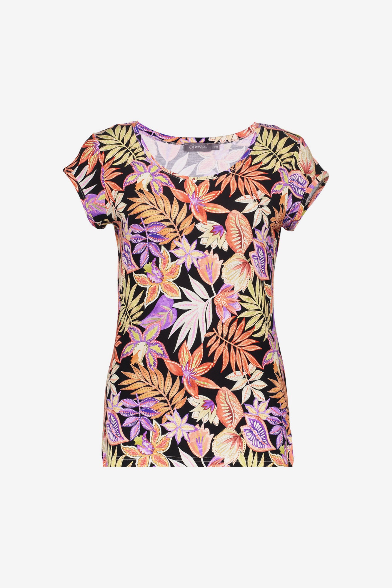 Geisha Fashion Damen T-Shirt mit Rundhalsausschnitt und Print
