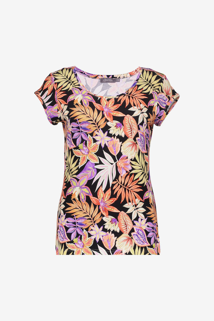 Geisha Fashion Damen T-Shirt mit Rundhalsausschnitt und Print