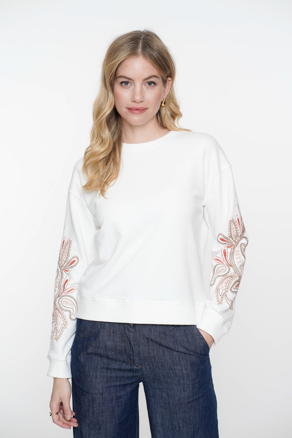 Geisha Fashion Damenpullover mit Kunstwerk-Ärmeln