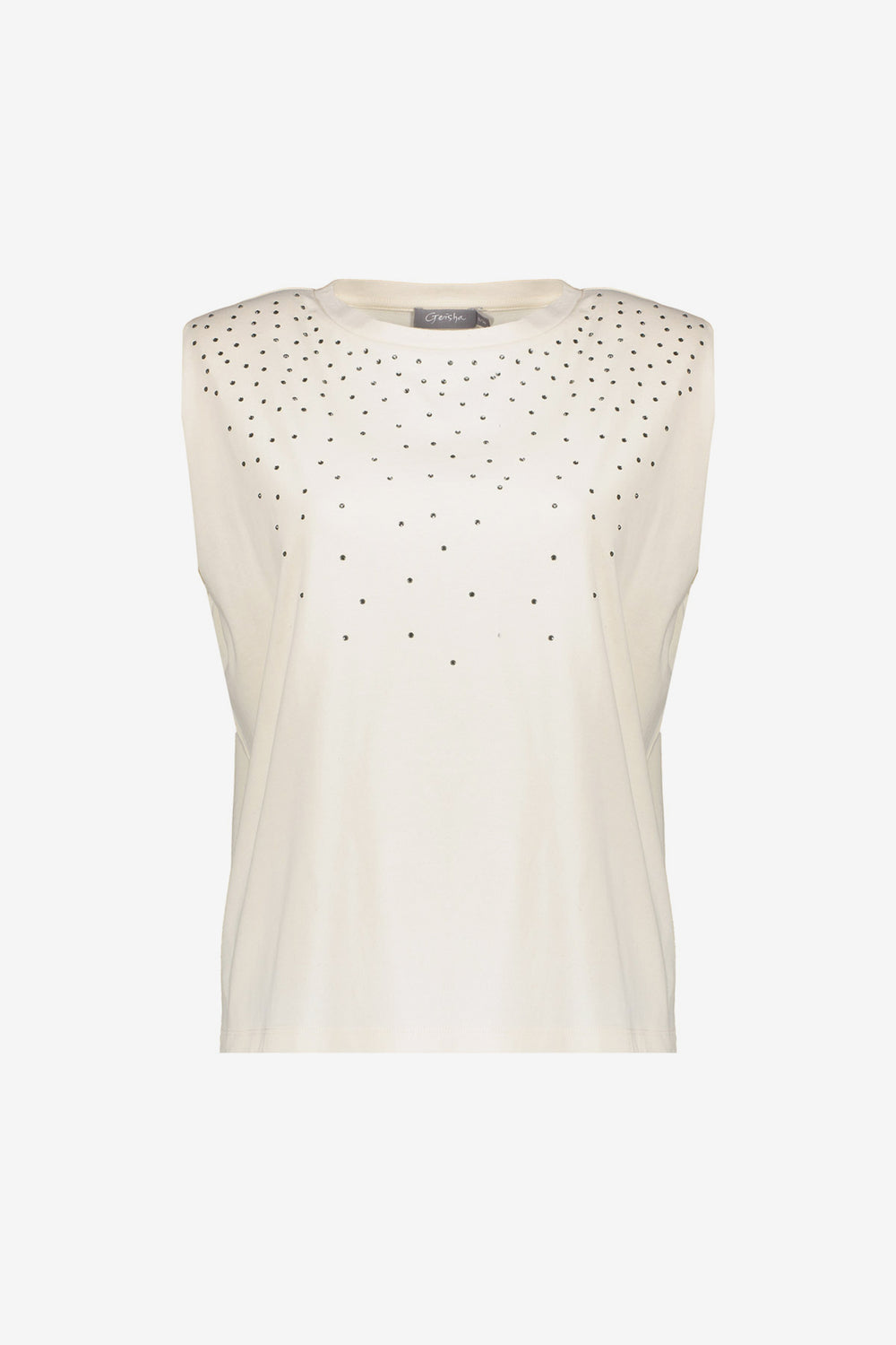 Geisha dames T-shirt met schoudervulling en rhinestones
