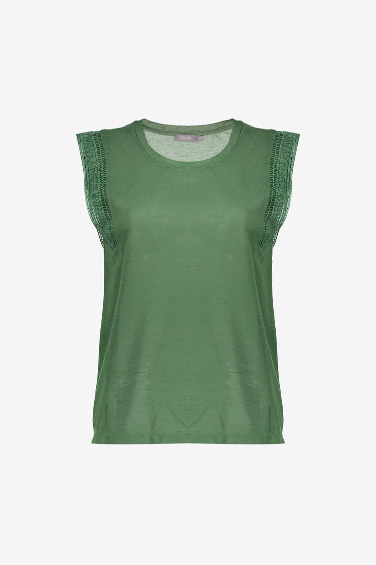 Geisha Fashion Damen Tanktop mit verspieltem Schulterdetail
