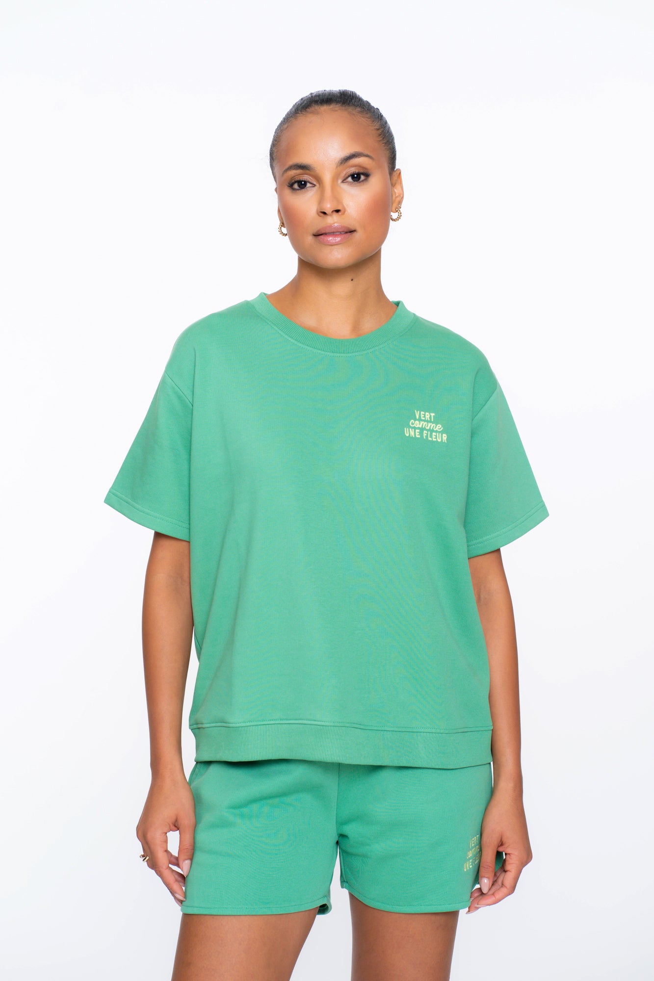 Geisha Fashion Damen Oversized Pullover mit kurzen Ärmeln
