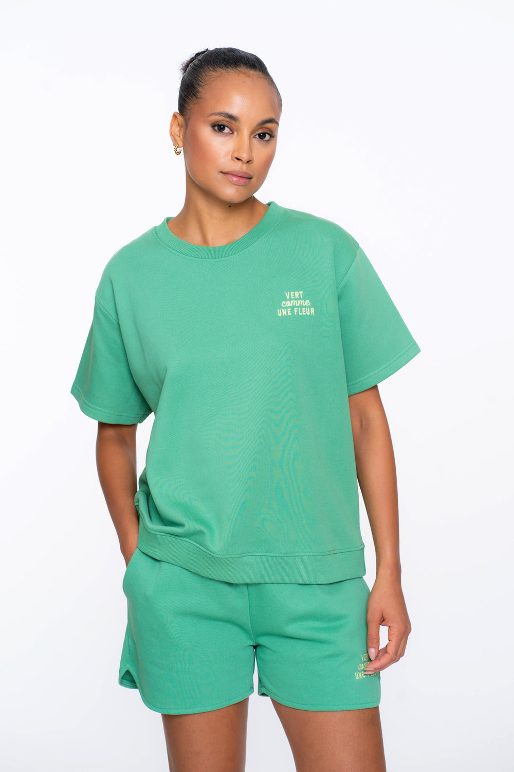 Geisha Fashion Damen Oversized Pullover mit kurzen Ärmeln