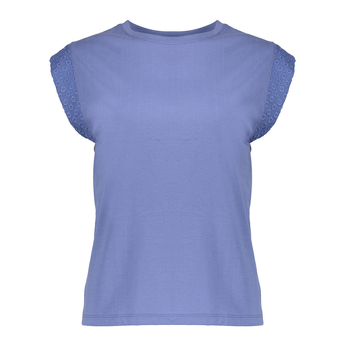 Geisha dames T-shirt met korte mouwen en broderie detail