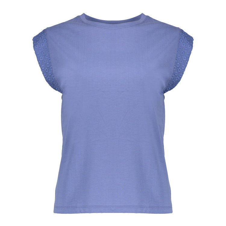 Geisha dames T-shirt met korte mouwen en broderie detail