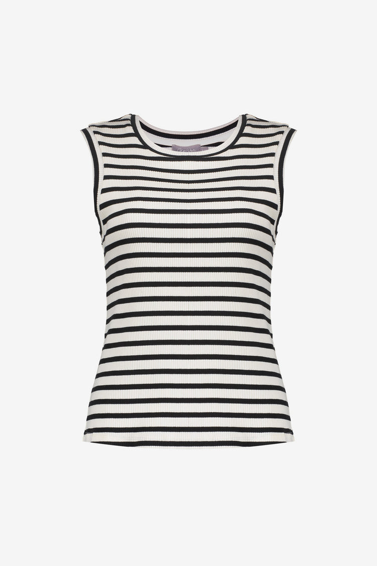 Geisha dames rib top met strepen