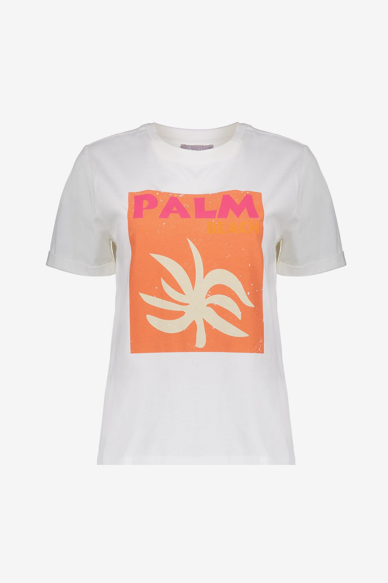 Geisha Fashion Damen Basic T-Shirt mit Palmengrafik