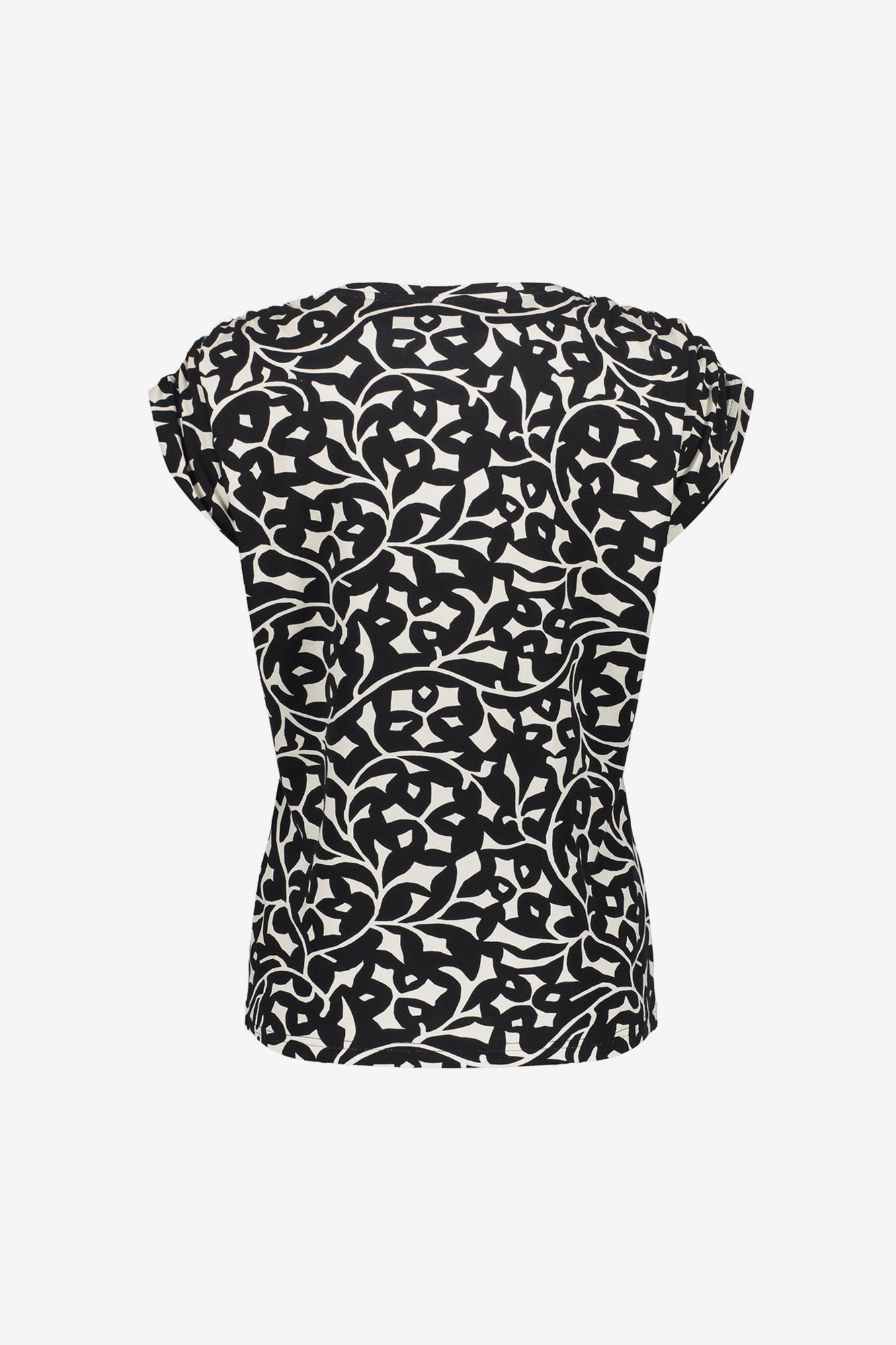Geisha dames top met korte mouwen en paisley print