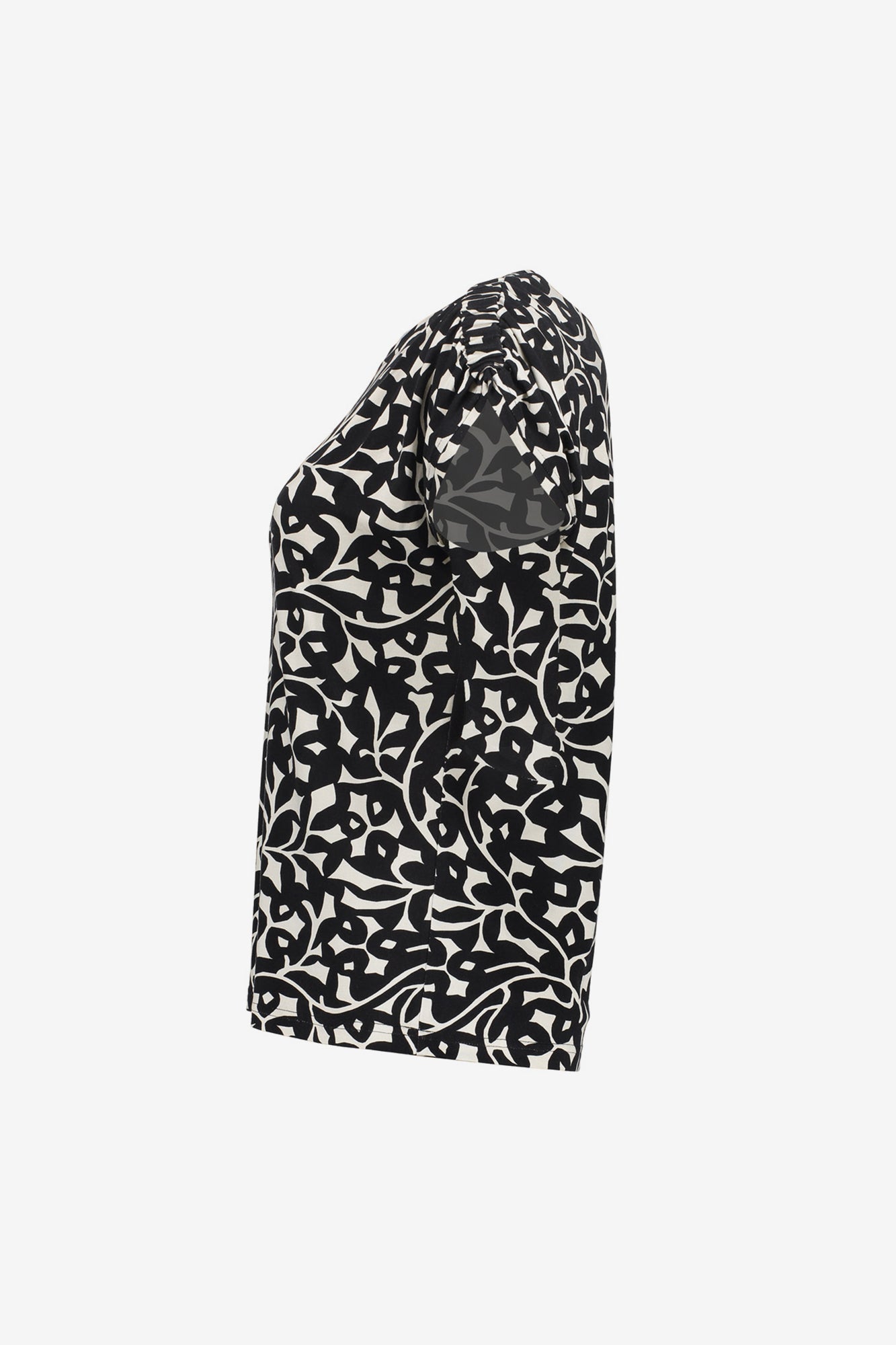 Geisha dames top met korte mouwen en paisley print