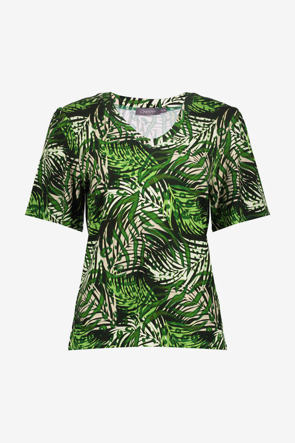 Geisha Damen-T-Shirt mit V-Ausschnitt und Print