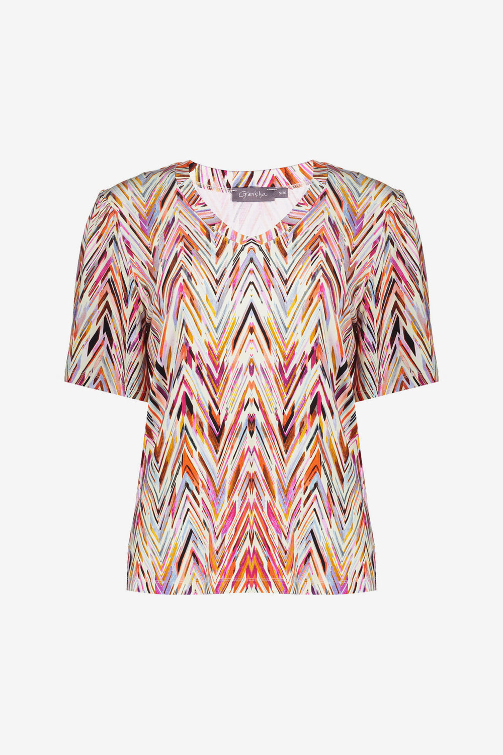 Geisha dames T-shirt met V-hals en print