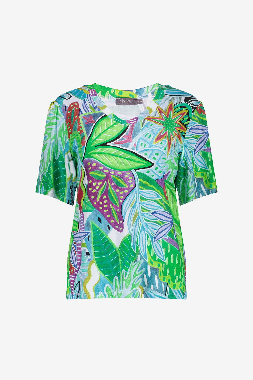 Geisha dames T-shirt met V-hals en print