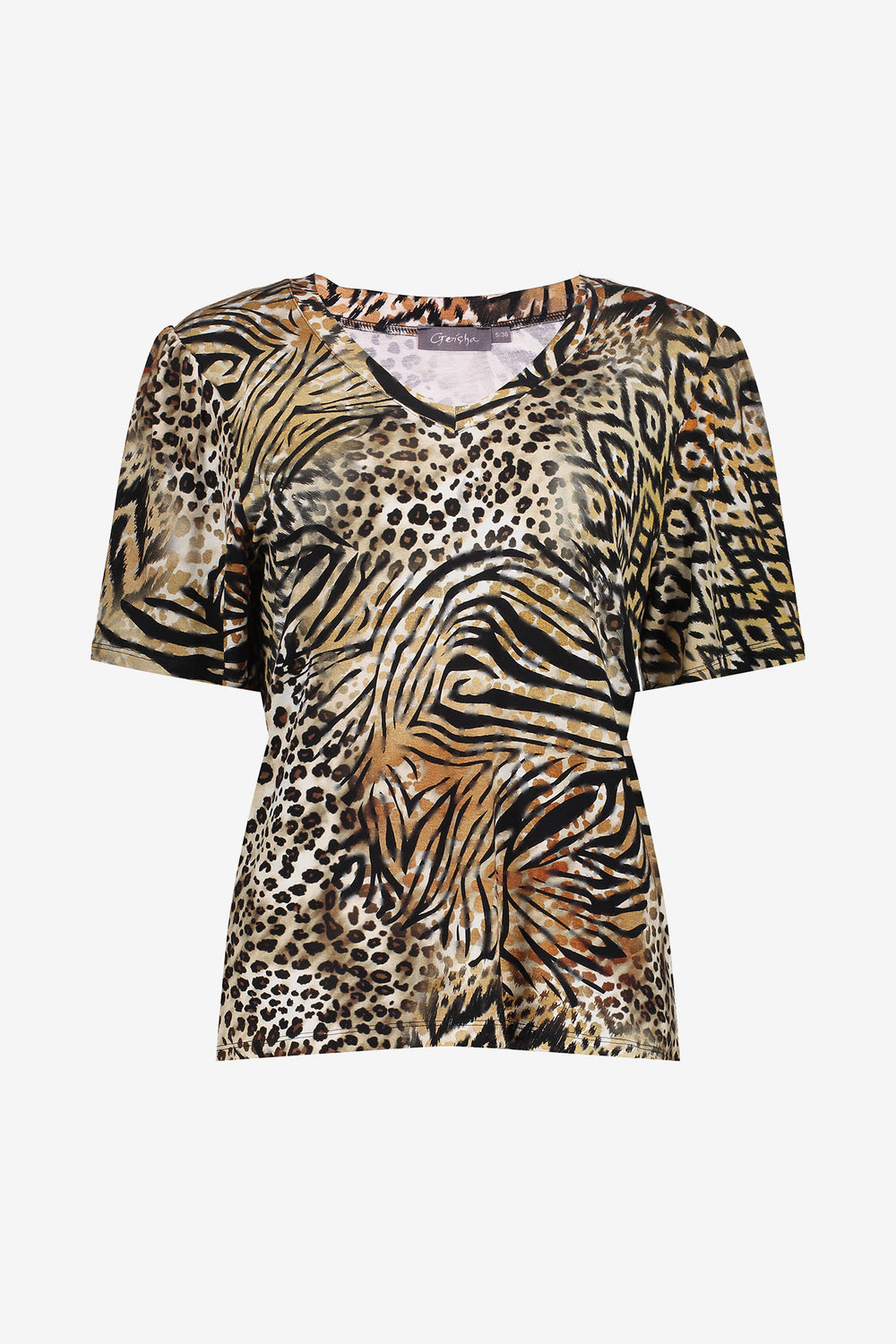 Geisha dames T-shirt met V-hals en print